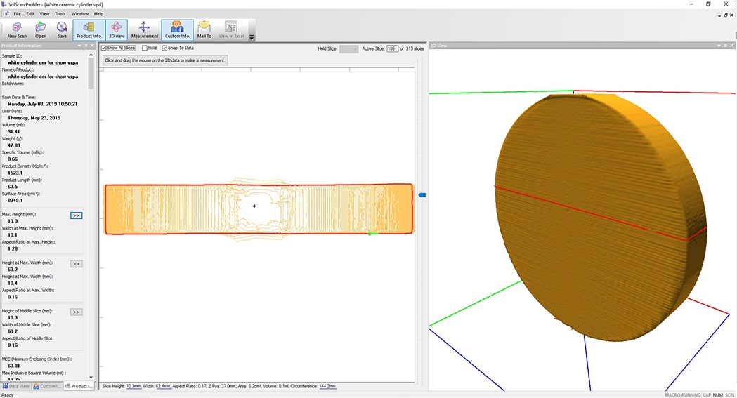 View data in 2D or fully rotatable 3D object