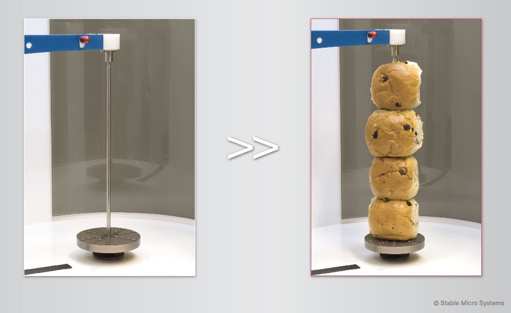 Multiple small uniform samples can be mounted and tested together on a skewer, rapidly providing an average result