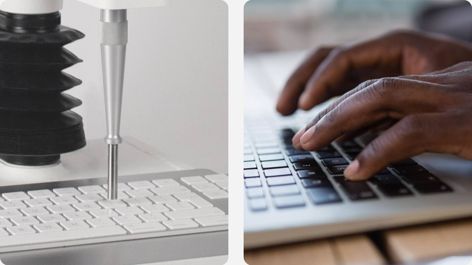 Imitative test pairing of the Cylinder Probe and hands on keyboard
