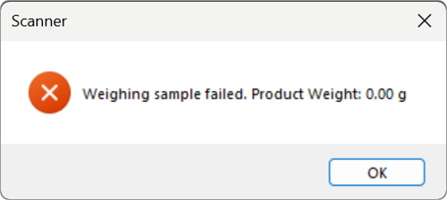 Volscan Profiler - scanner dialogue box error