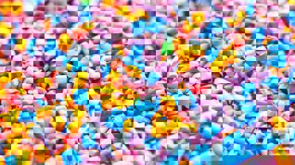 Multi Coloured Polymer Granules