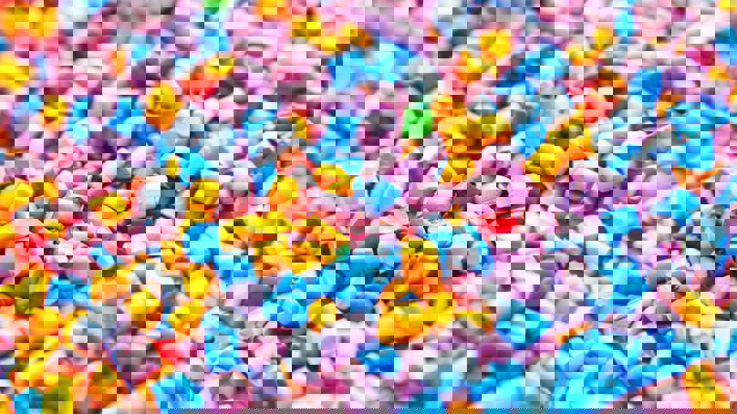 Multi Coloured Polymer Granules
