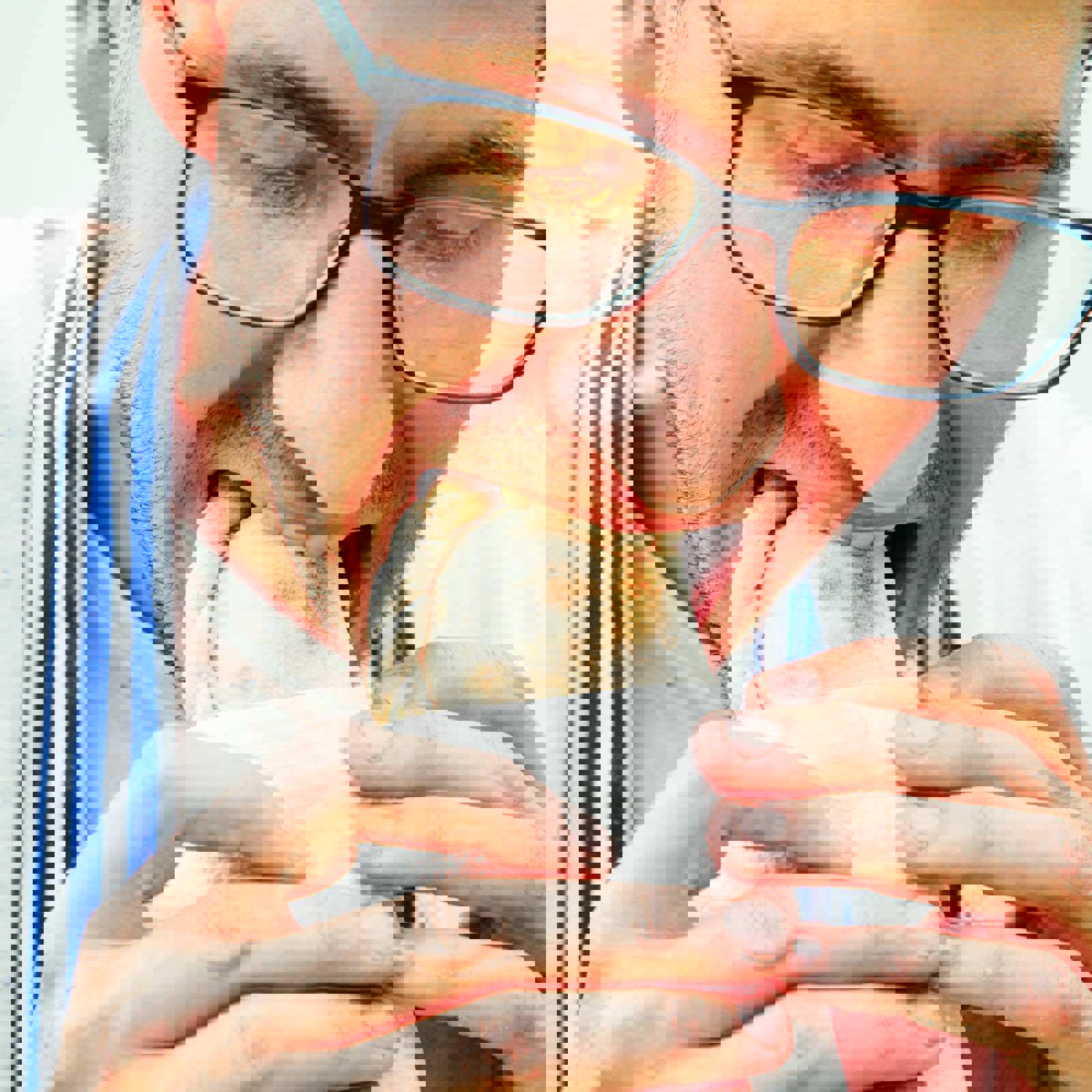 Person eating empanada