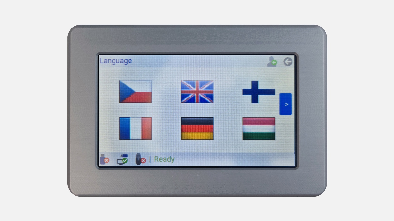 TSI upgraded interface showing languages