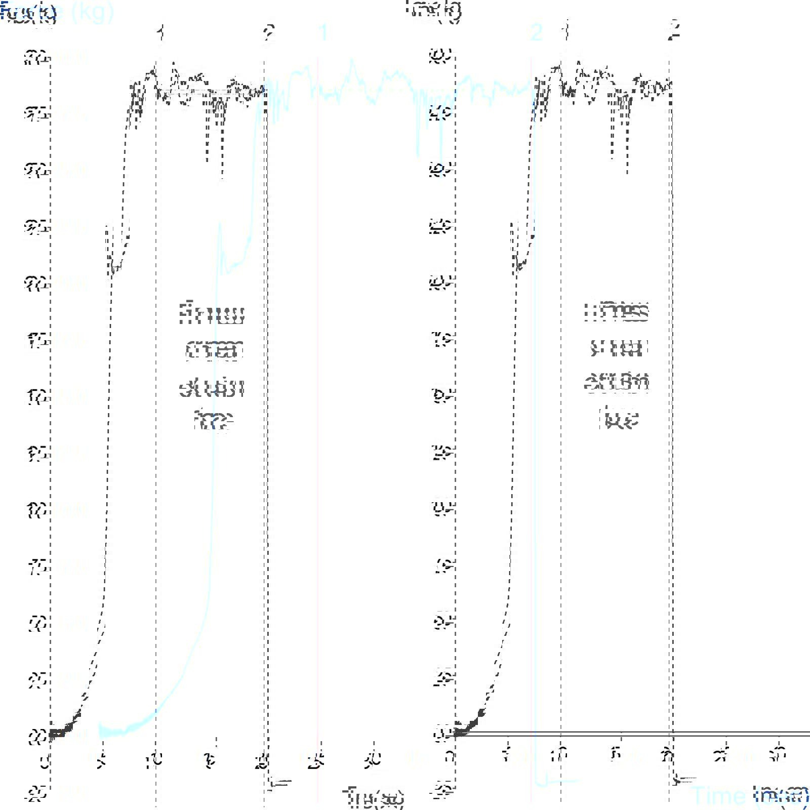 Typical Texture Analyser graph of a non-homogeneous aerated fat using a forward extrusion test