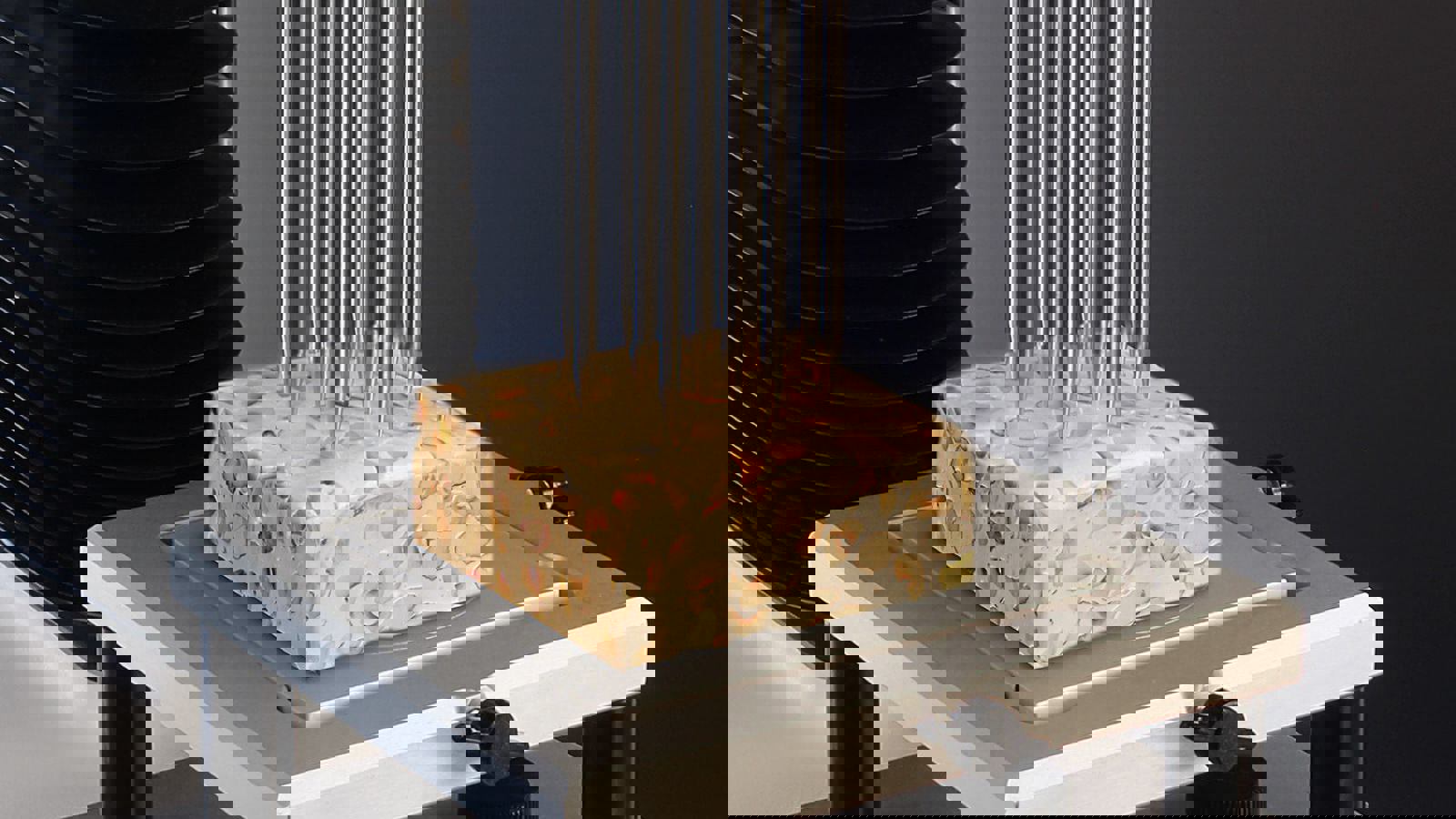 Multiple Puncture Probe attached to Texture Analyser