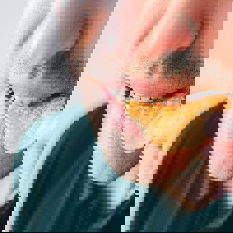 Person eating a crisp