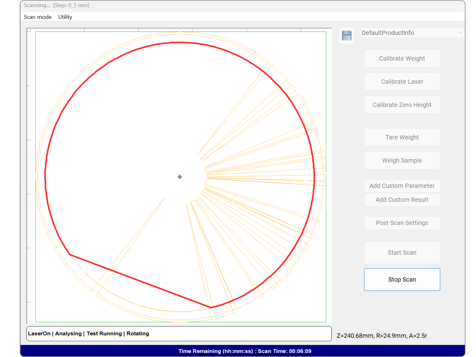 Volscan Profiler Screenshot Scan Mode Utility 