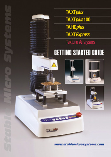 Texture Analyser non-Connect range Getting Started Guide