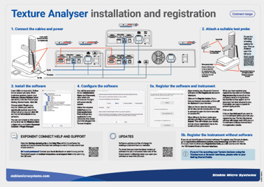 Texture Analyser installation and registration – Connect range