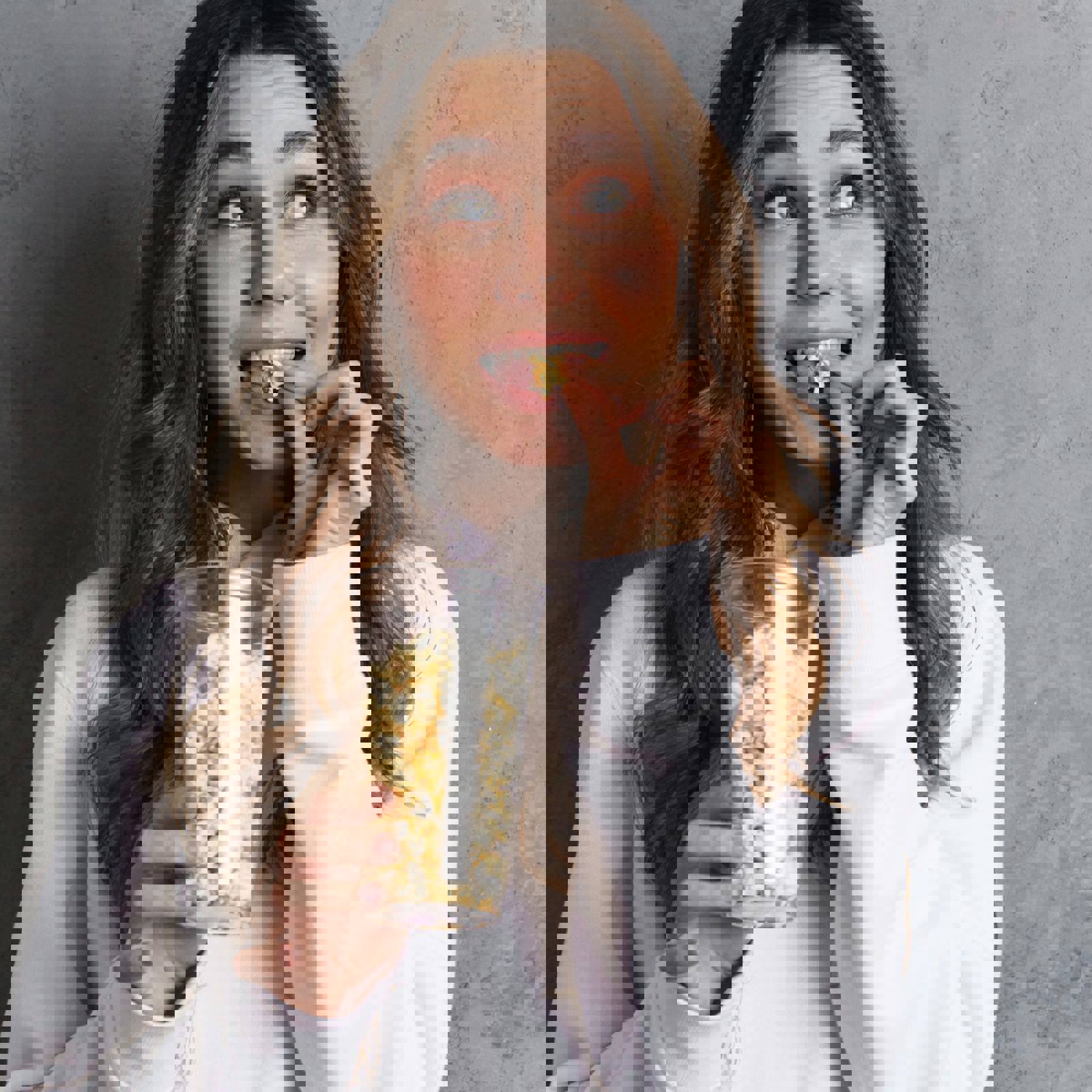 Person eating popcorn