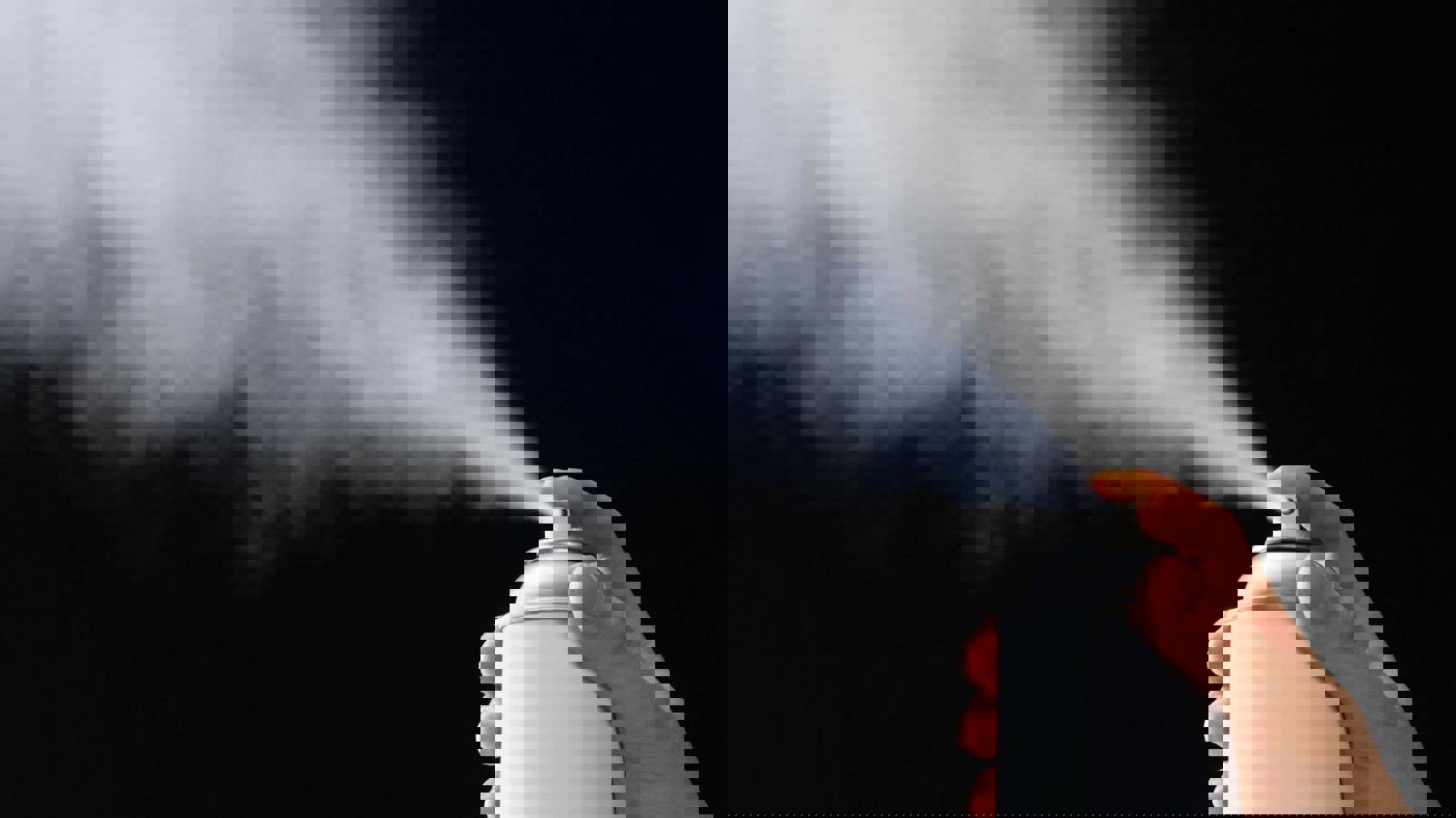 Spray Adhesive Being Actuated From A Can