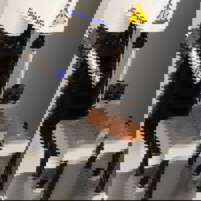 Acoustic Envelope Detector Testing Chocolate Covered Wafer