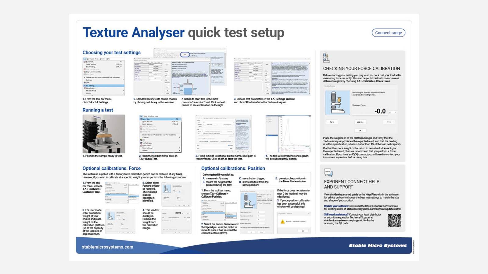 Texture Analyser quick test setup poster