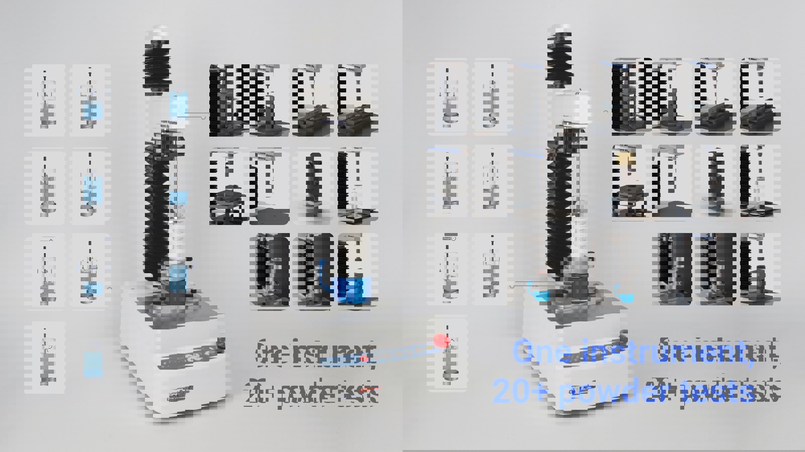 Powder Flow Analyser on the TA.XTplusC Texture Analyser with examples of tests that can be performed