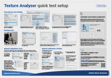 Texture Analyser quick test setup – Connect range