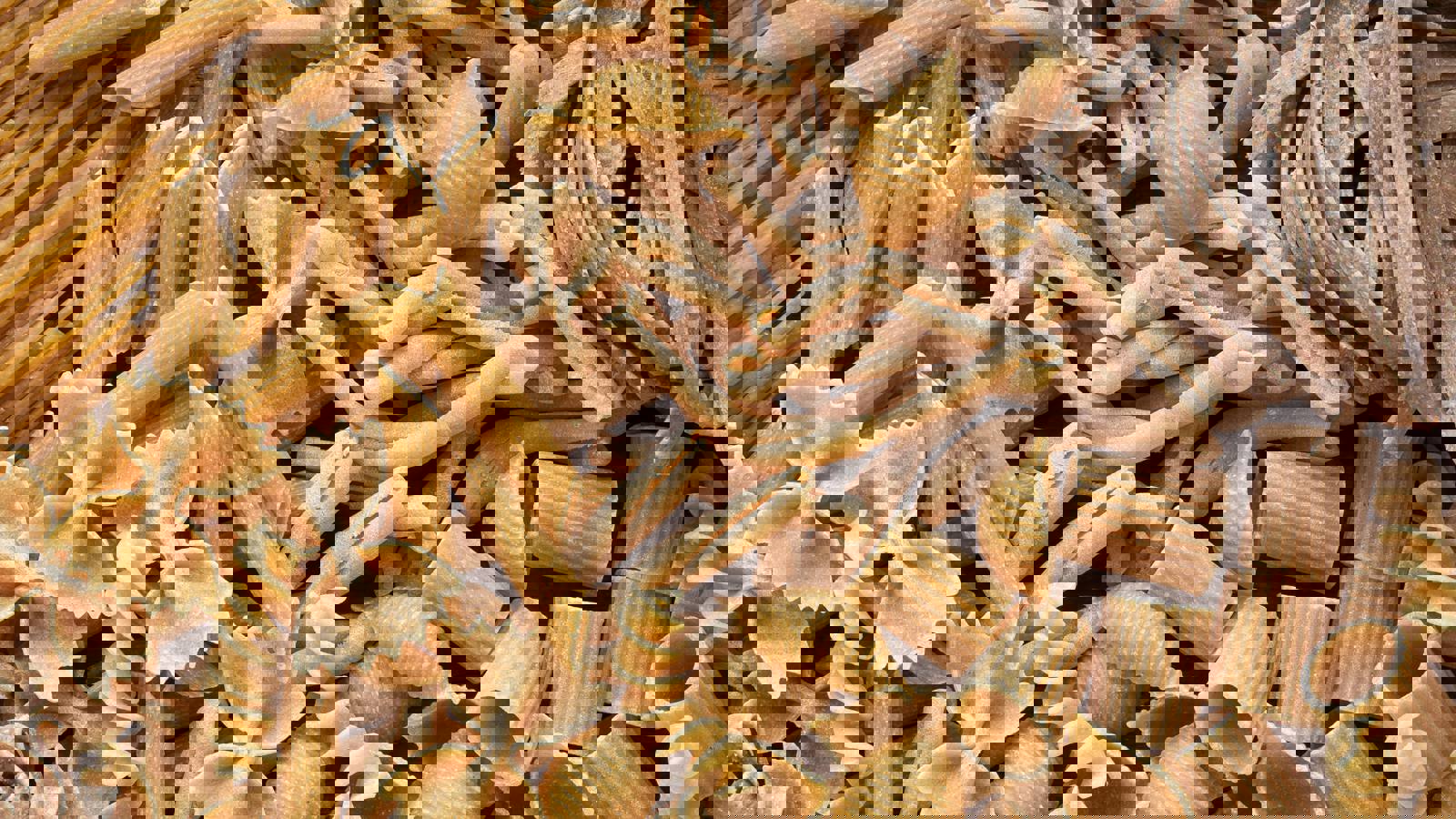 selection of different pasta shapes
